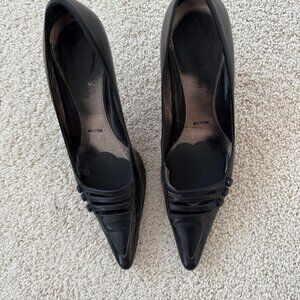 Classic Amalfi black leather stiletto pumps 8.5 AA